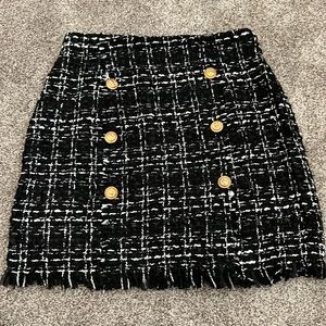 Shein Black Plaid Skirt